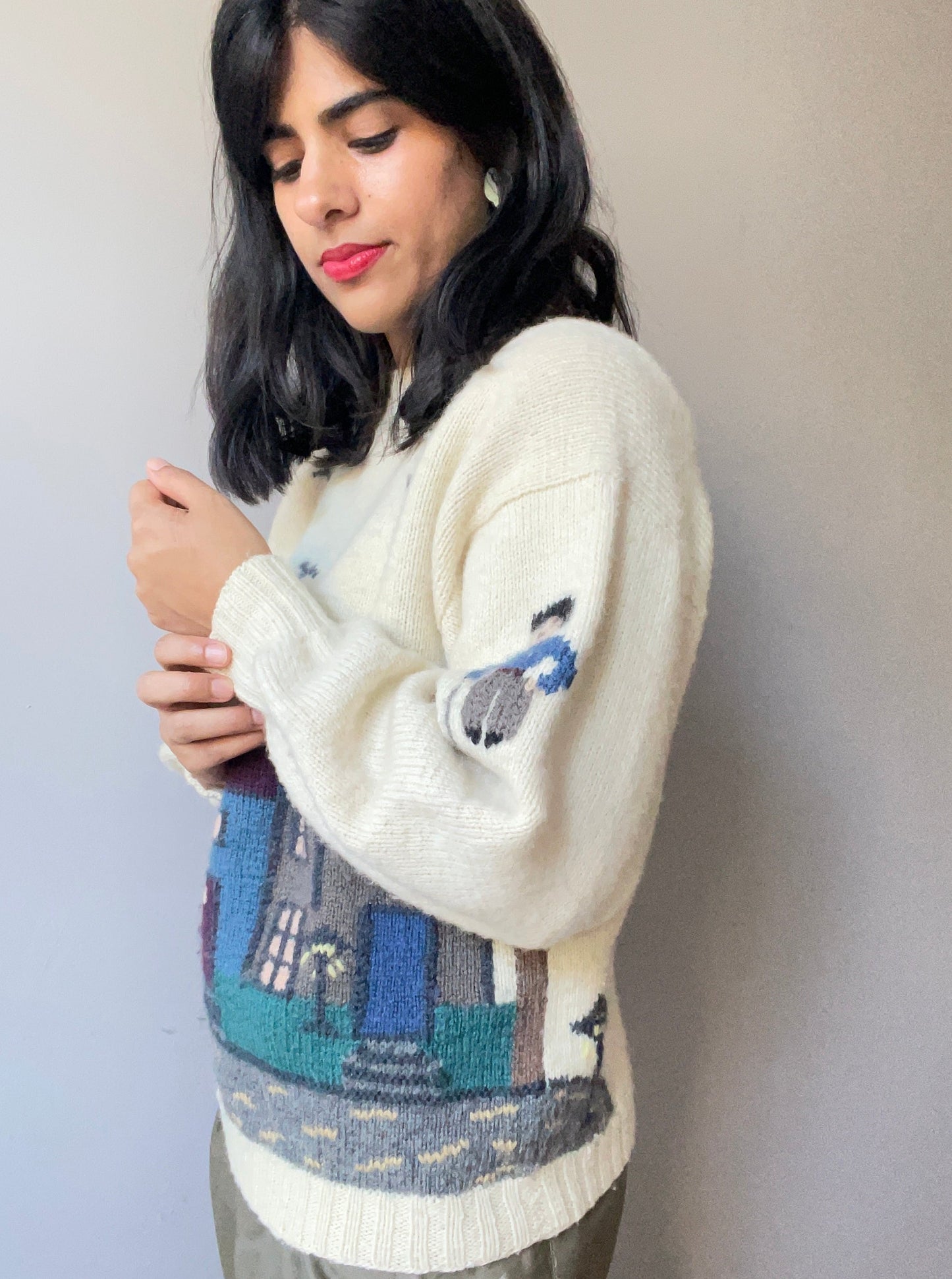 Vintage Cityscape Handmade Knit (Size XS/S)