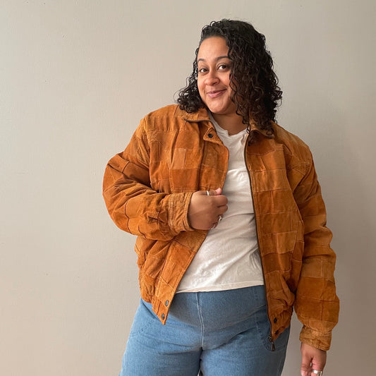 Vintage Patchwork Suede Jacket