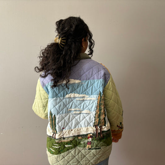 Quilted Golf Themed Jacket (Medium)