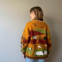 Load image into Gallery viewer, Vintage Scenic Mustard Mohair Pastoral Knit (Size M)

