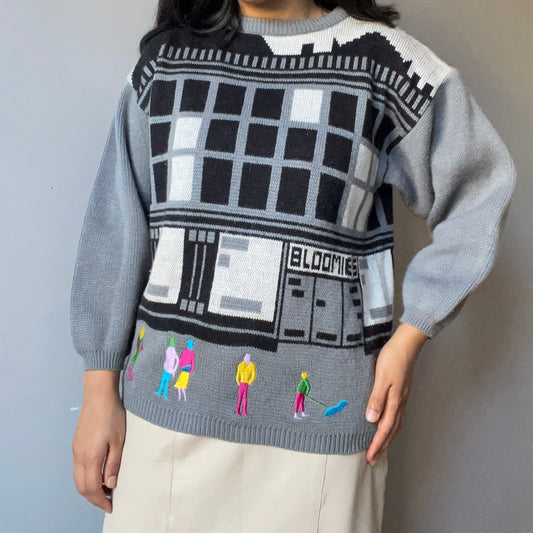 Vintage "Bloomies" Cityscape Knit (Size S)
