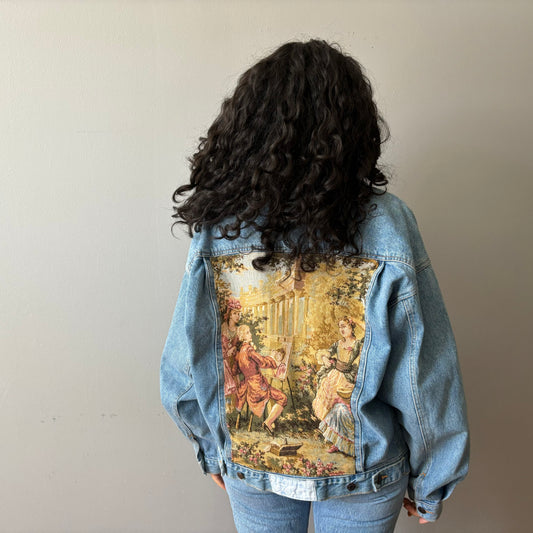 Regency Inspired Tapestry Denim Jacket (Women's XL)