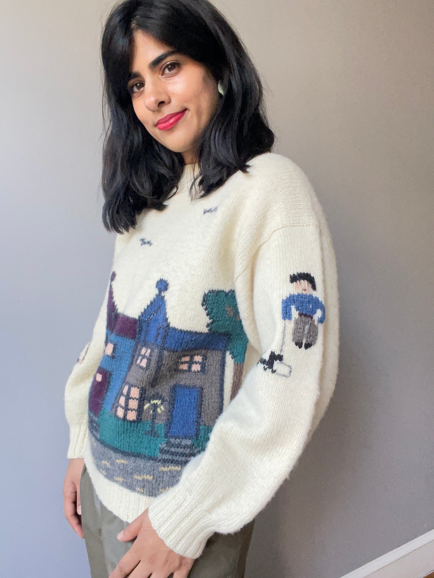 Vintage Cityscape Handmade Knit (Size XS/S)