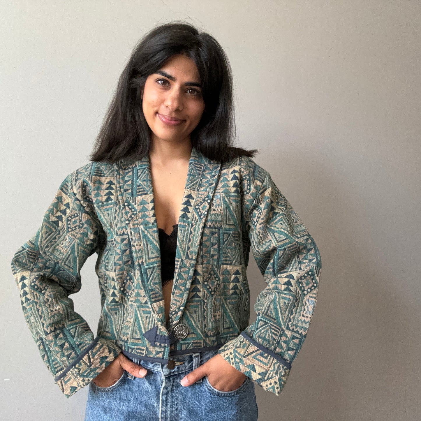 Southwestern Motif Cropped Jacket (M/L)
