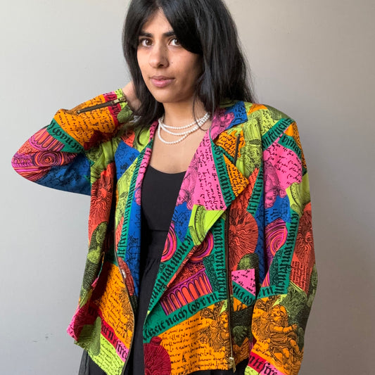 Colorful Silk Rainbow Bomber (M)