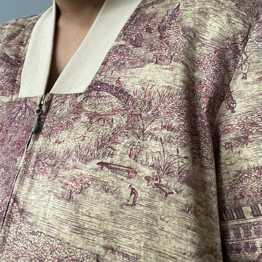 Vintage Toile Style Golf Jacket