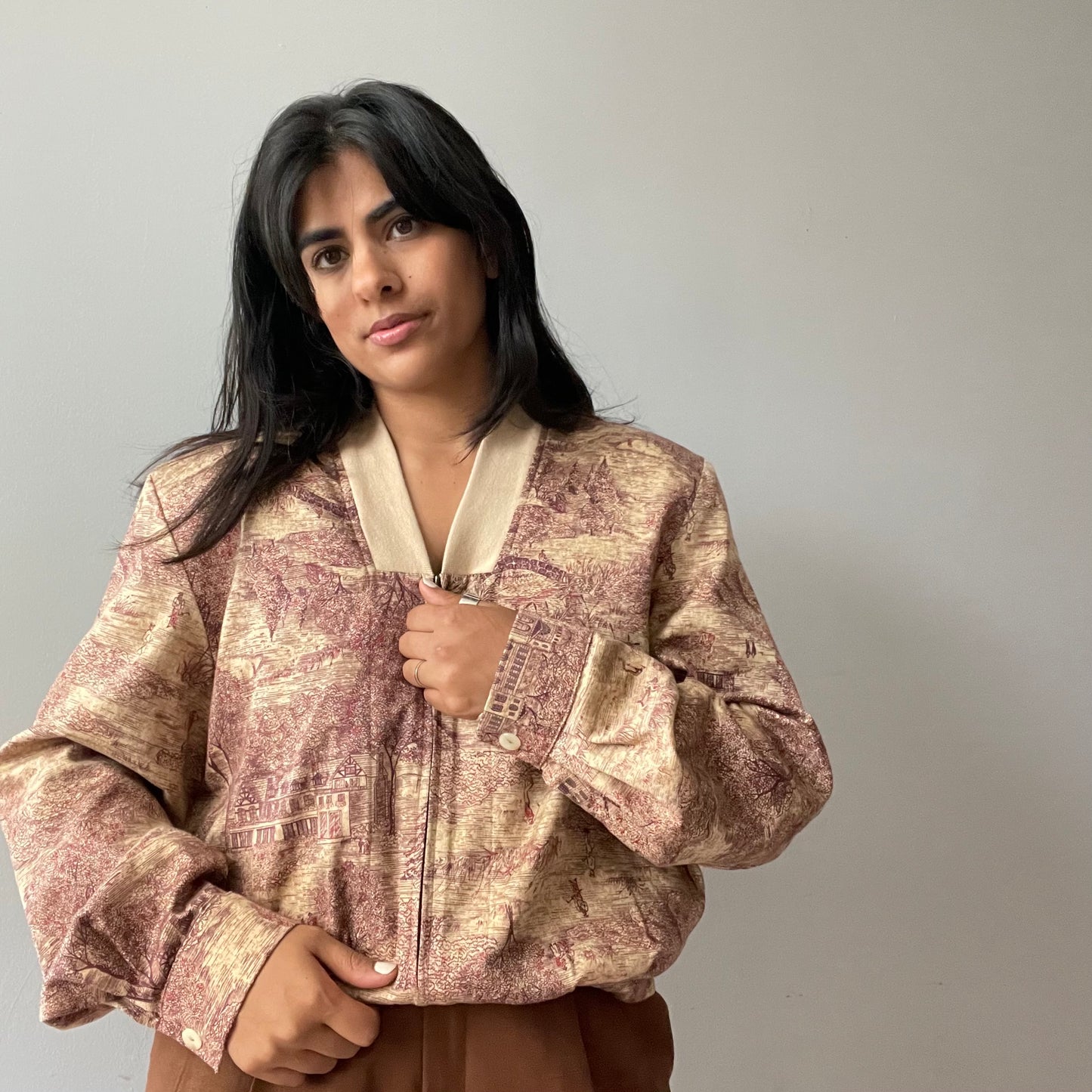 Vintage Toile Style Golf Jacket