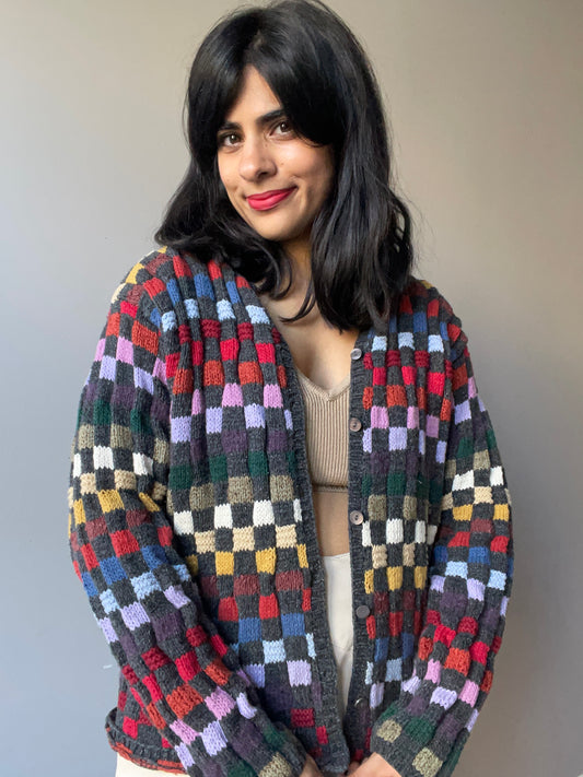 Vintage Talbots Checkered Sweater