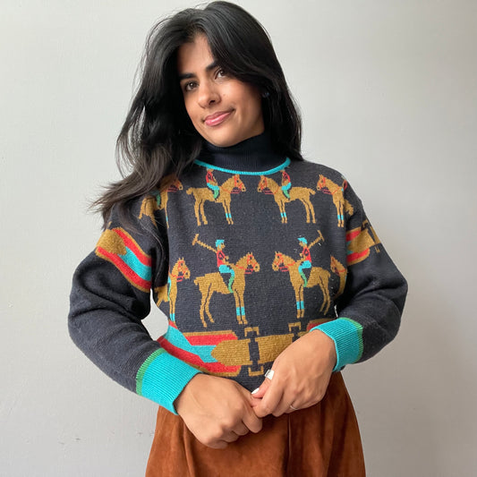 Vintage Equestrian Sweater by Mondi (Size S/M)