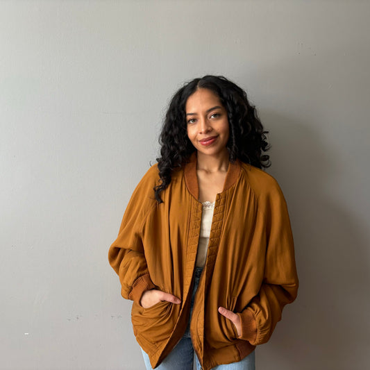 Silk Caramel Bomber (L/XL)