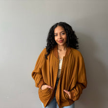 Load image into Gallery viewer, Silk Caramel Bomber (L/XL)
