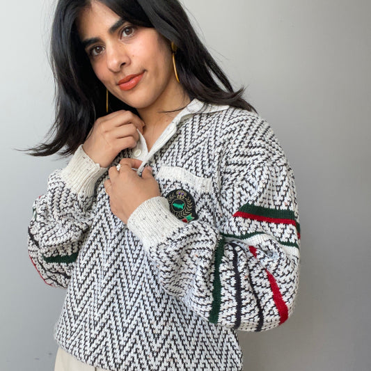 Vintage Rugby Style Knit by Expressions (Size M)