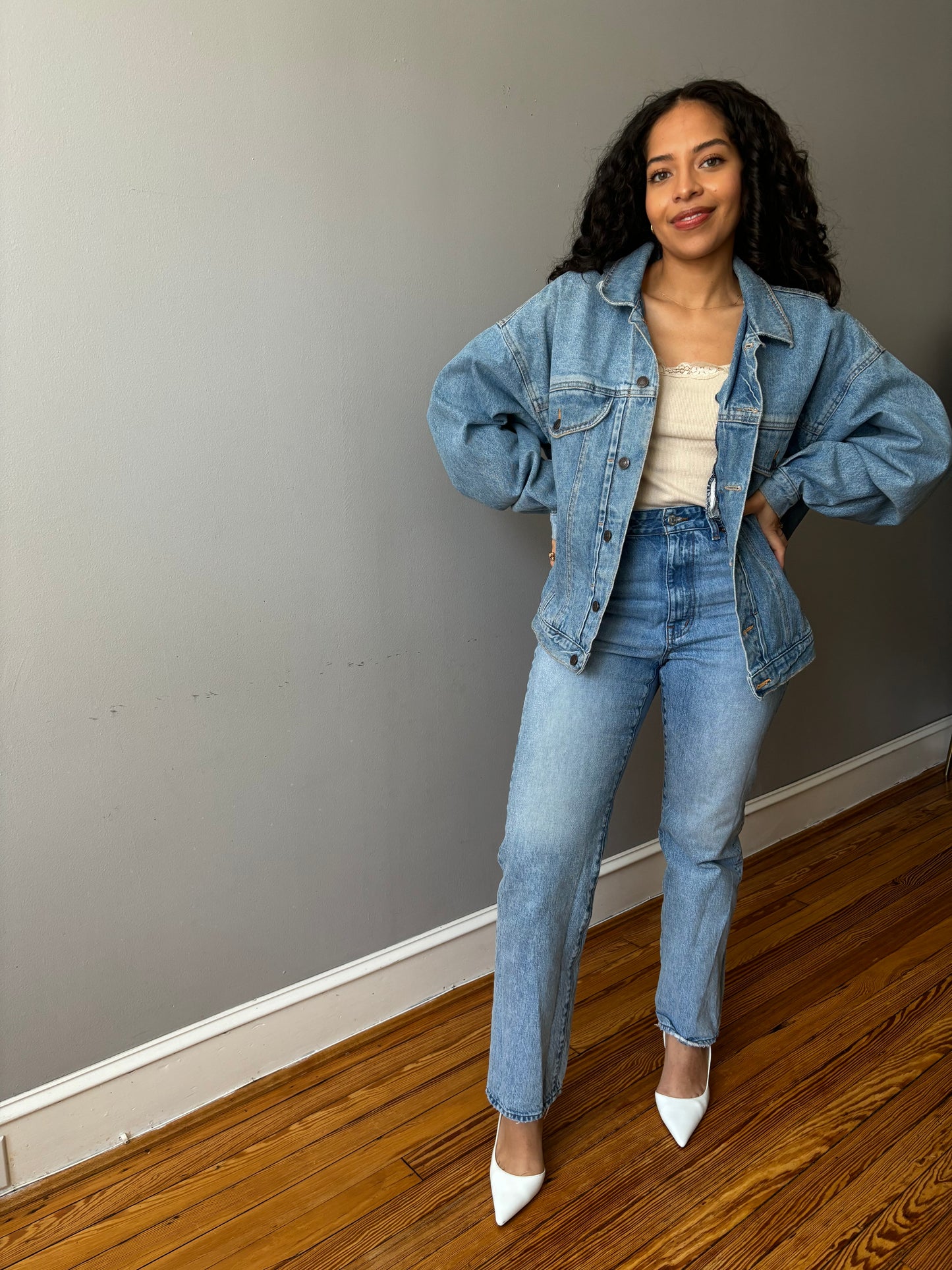 Regency Inspired Tapestry Denim Jacket (Women's XL)