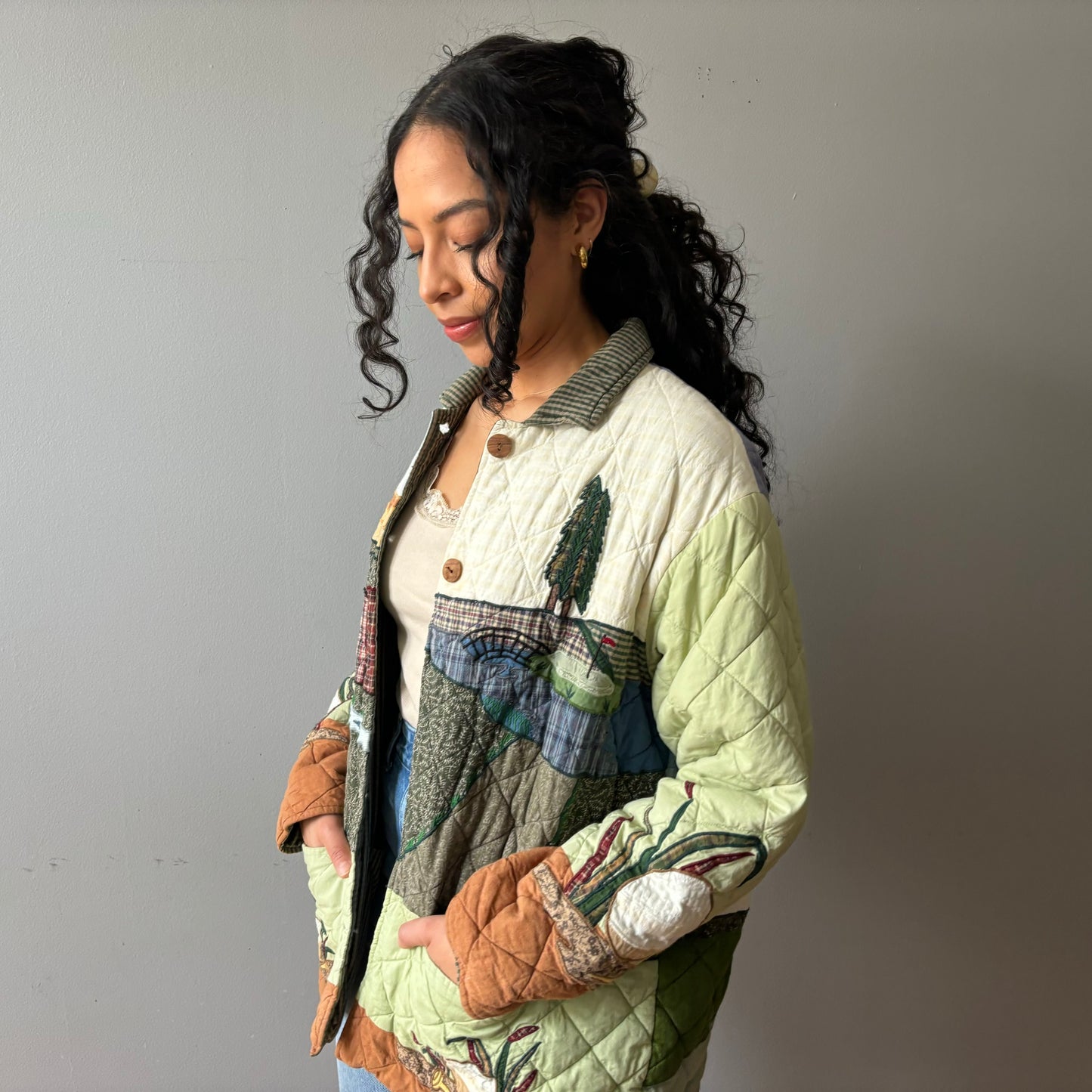 Quilted Golf Themed Jacket (Medium)