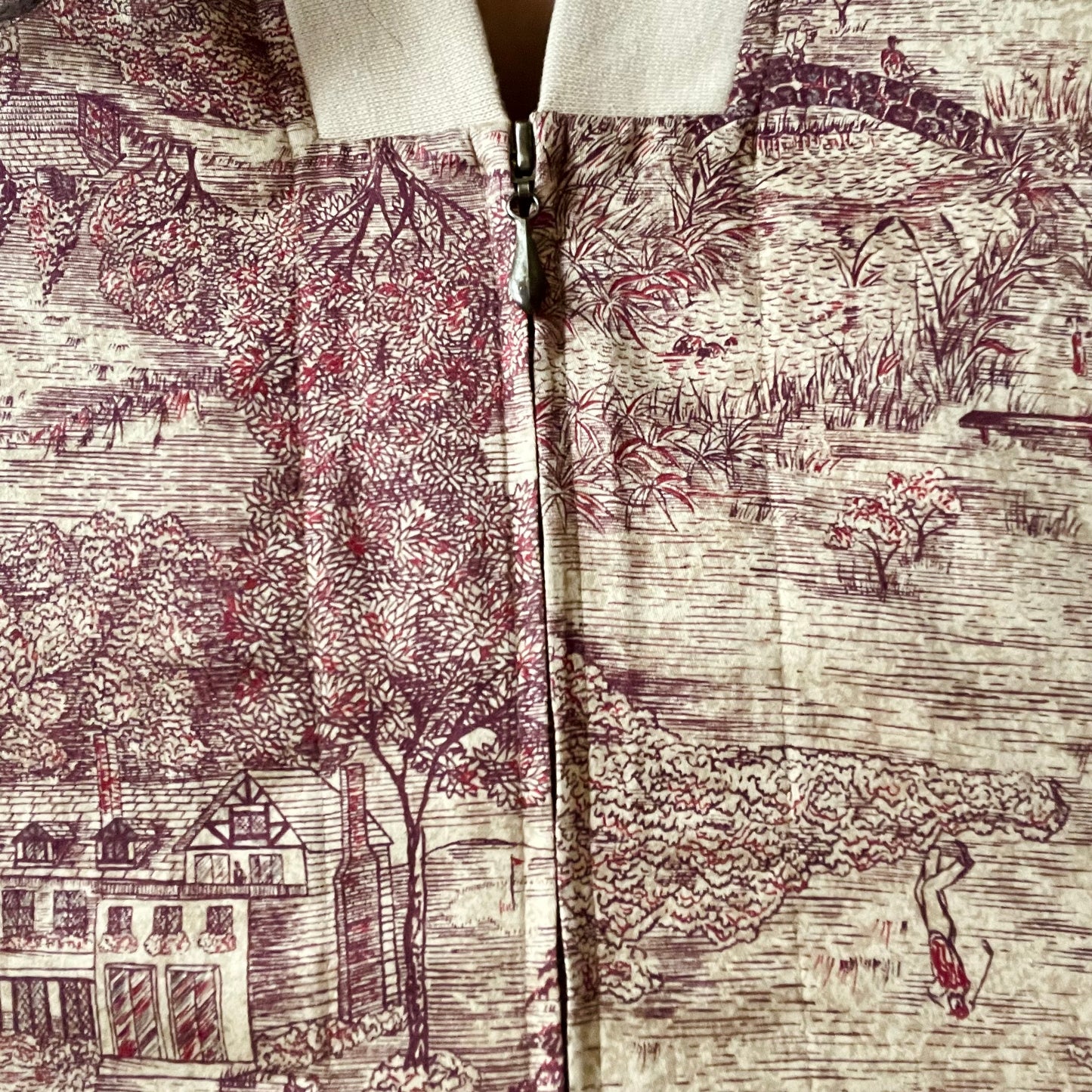 Vintage Toile Style Golf Jacket