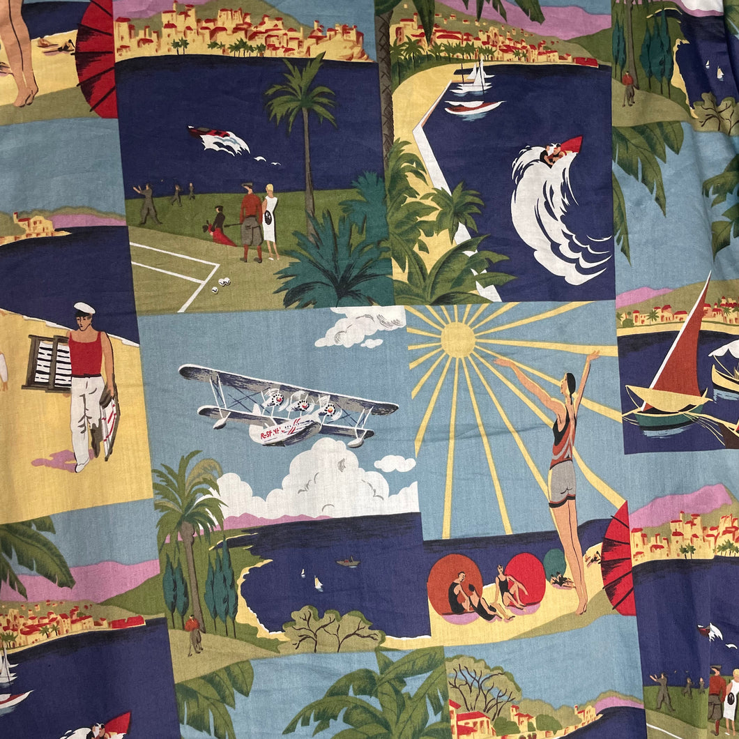 Vintage Patchwork Vacation Print Shirt (Women's Medium)