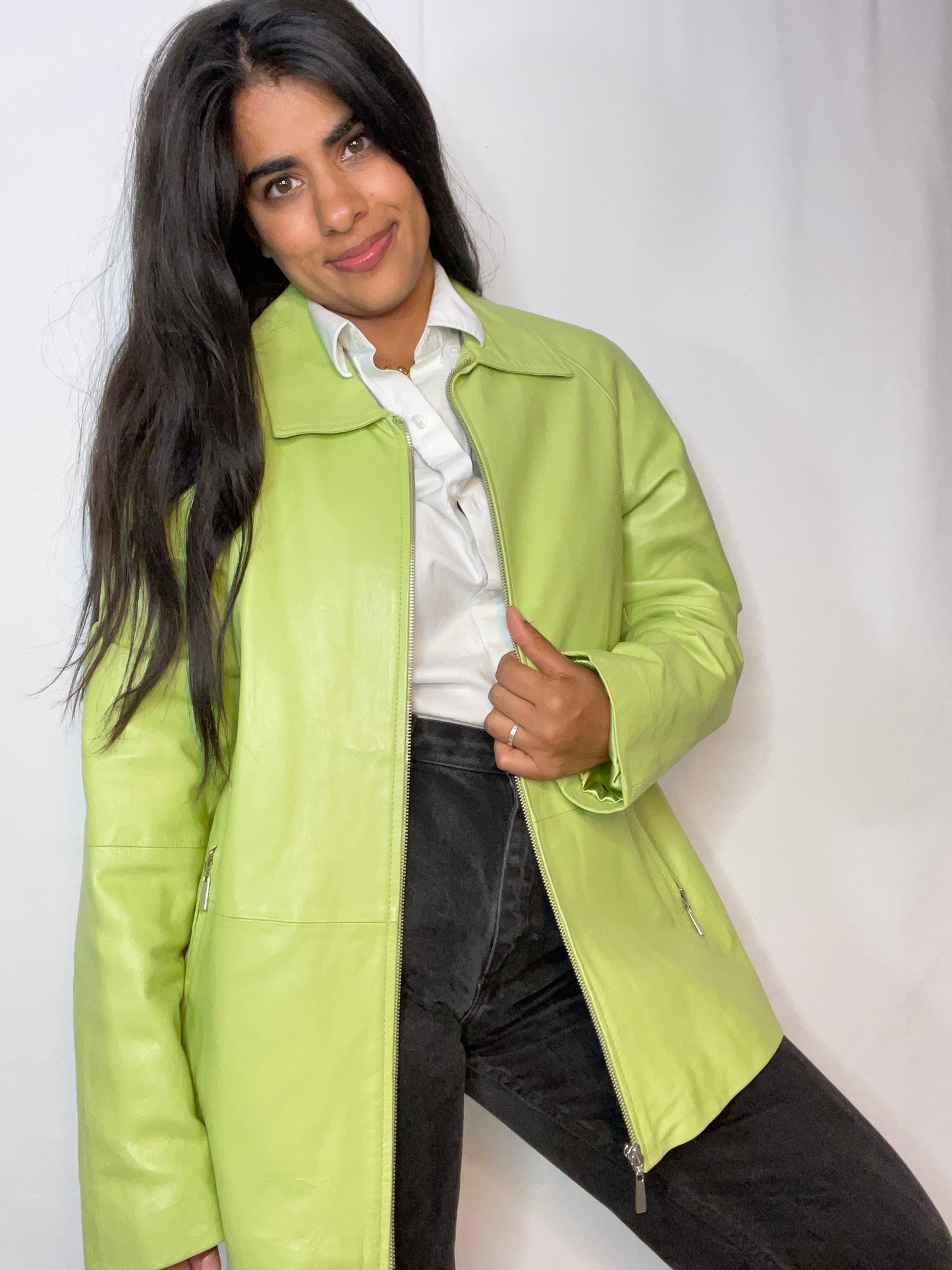 Green Avocado Genuine Leather Jacket (XL)