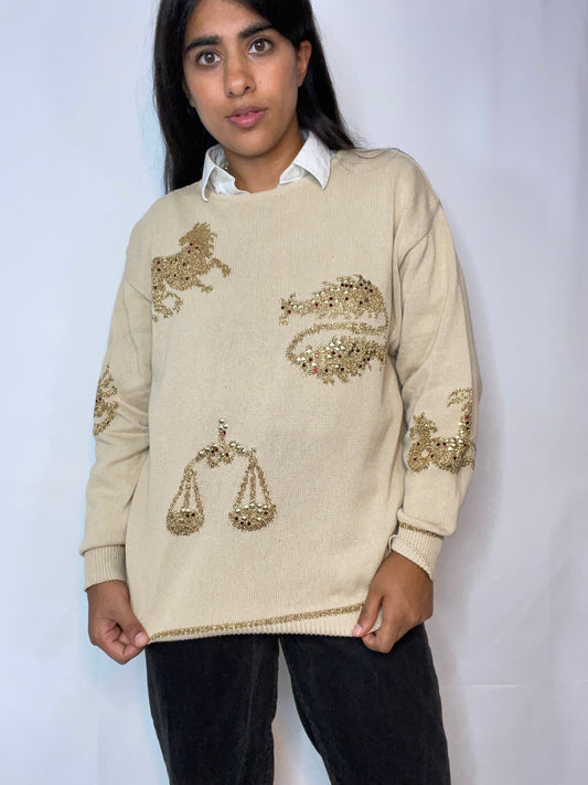 Rare Vintage Astrology Themed Knit (Small)