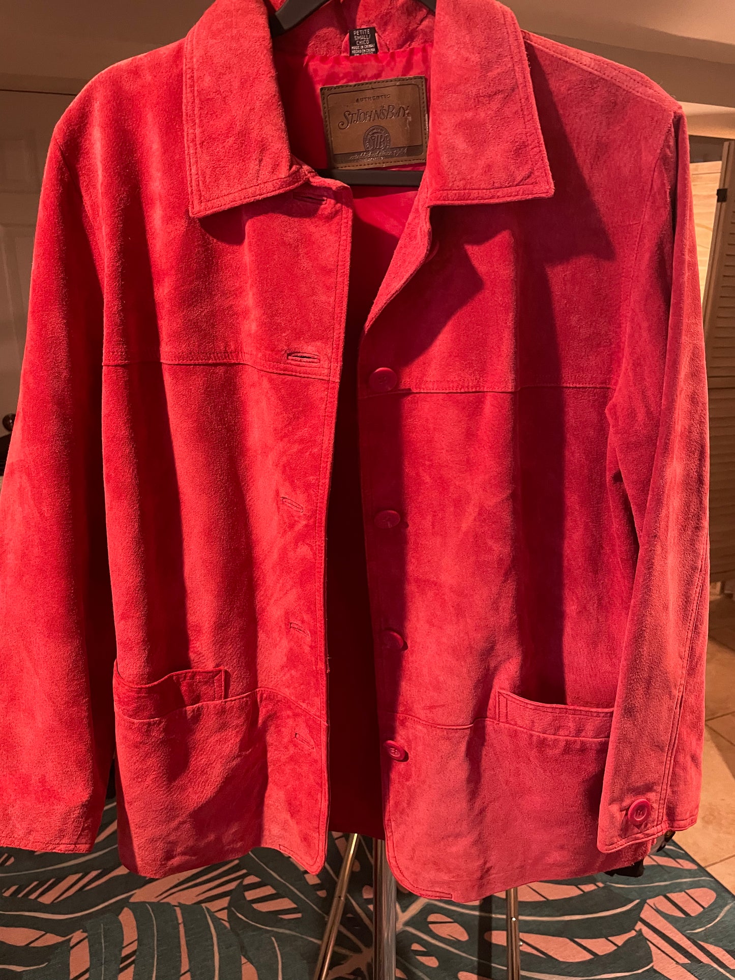 Strawberry Pink Suede Jacket (S)