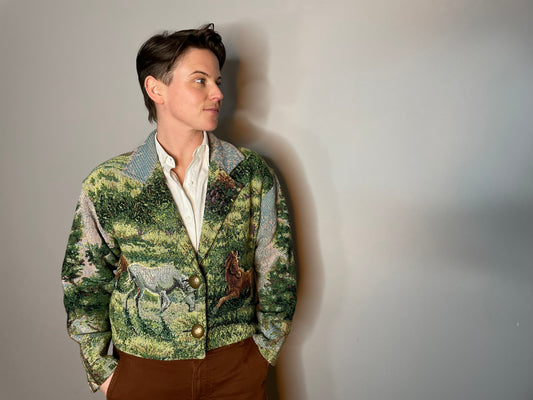 Vtg Painted Pony Tapestry Jacket (M/L)