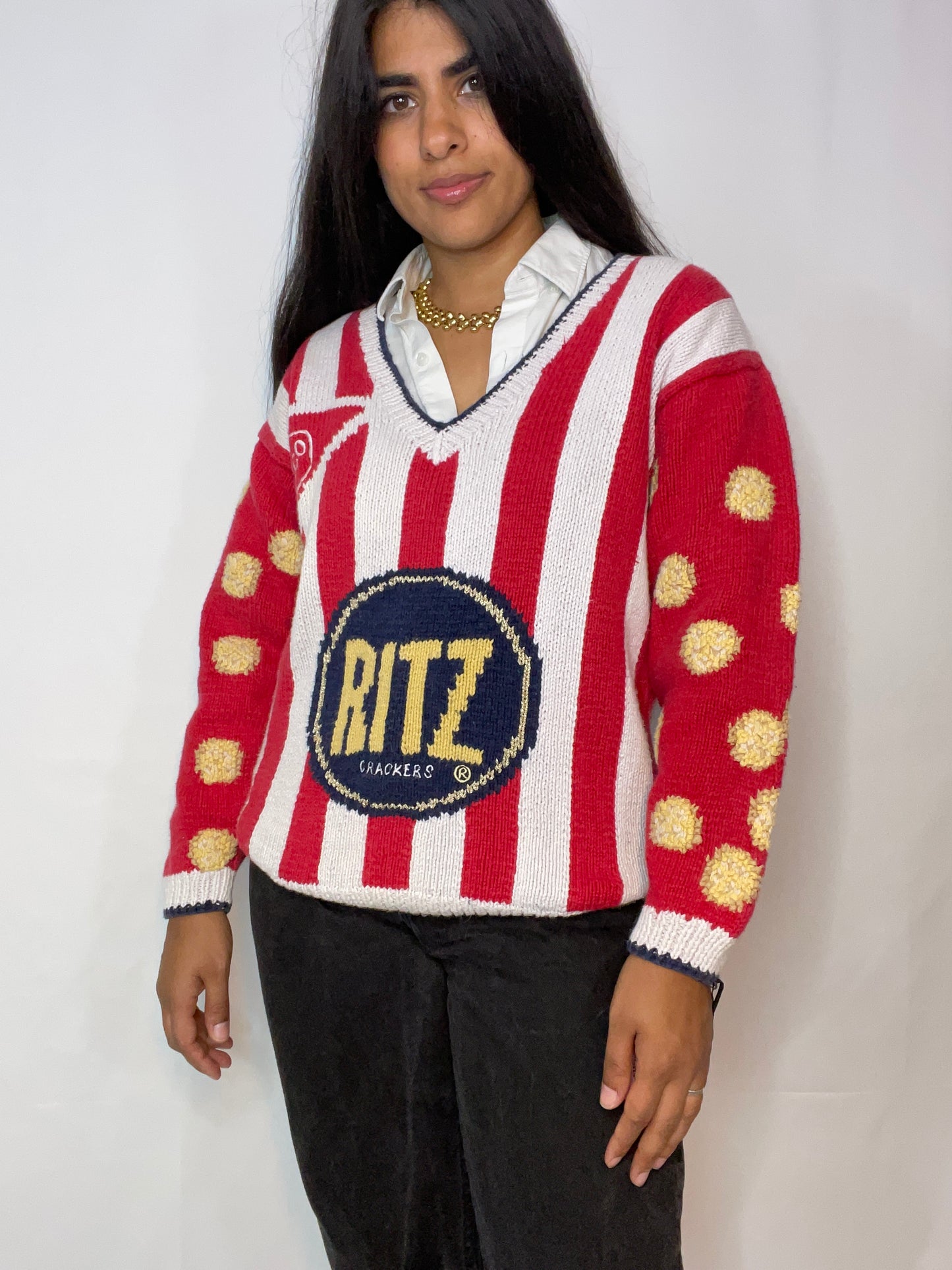 Rare Vtg Ritz Cracker Sweater (S/M)