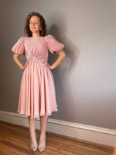 Load image into Gallery viewer, Vintage Pink Puff Sleeve Romantic Dress (XS/S)
