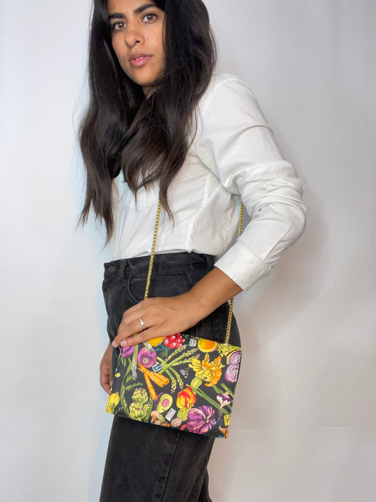 Rare 90s Farmer's Market Print Silk Purse