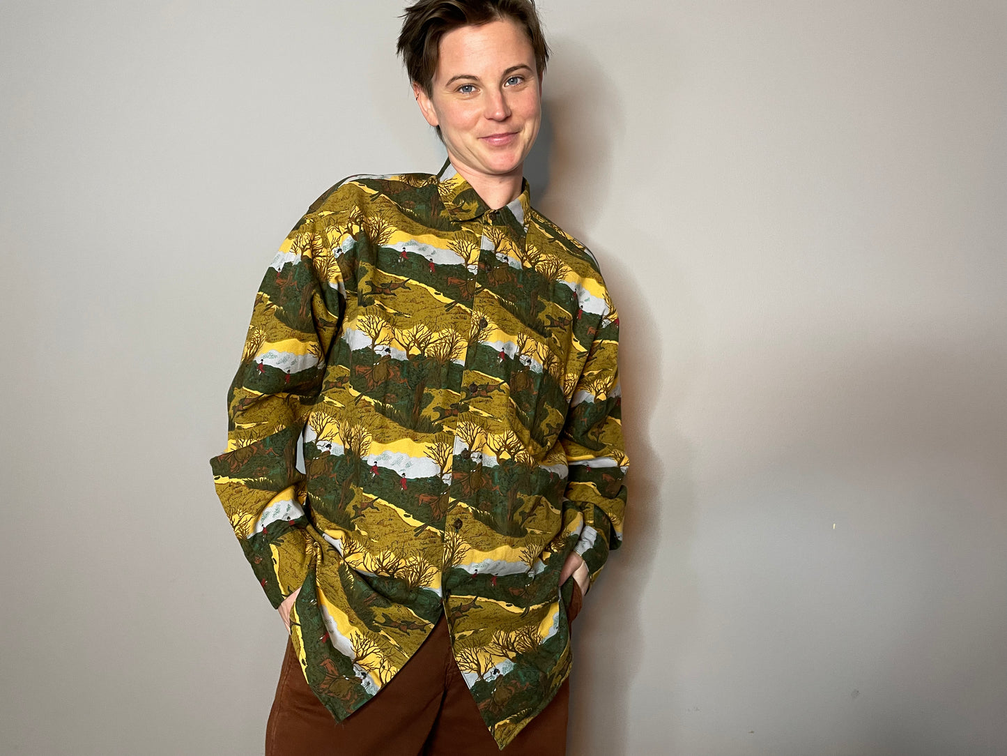 Vtg 90s Equestrian Print by Gap (M)