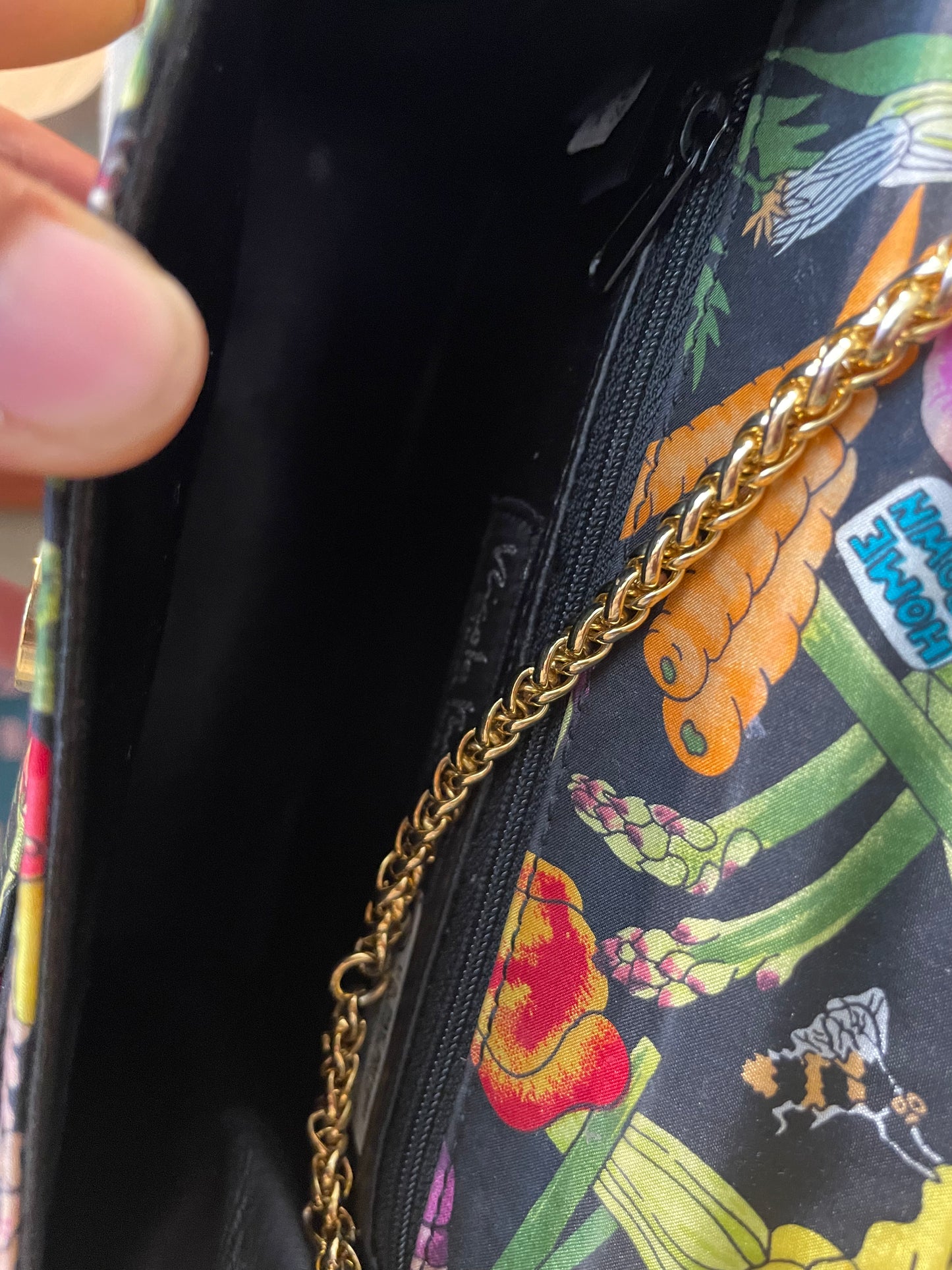 Rare 90s Farmer's Market Print Silk Purse