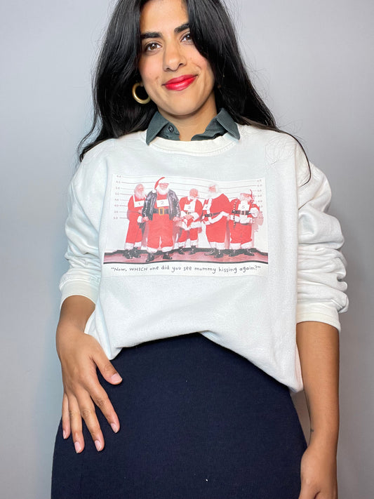 "Now WHICH one did you see mommy kissing, again?" Sweatshirt - XL