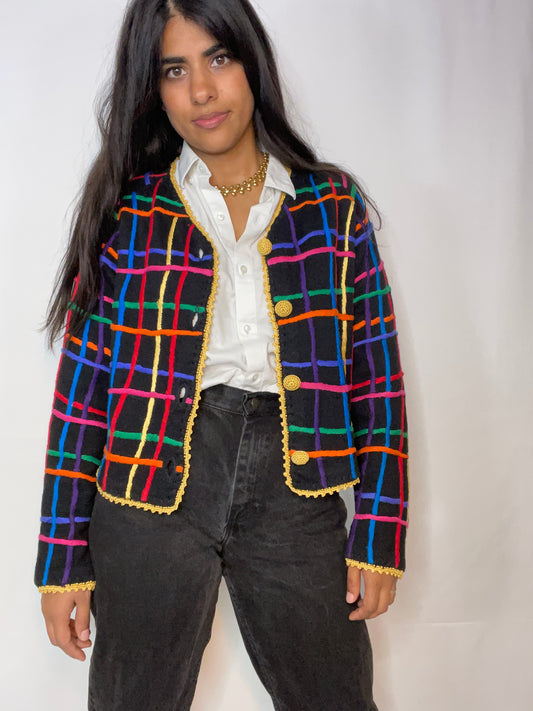 Rare Vintage Rainbow "Ladies Who Lunch" Blazer (S/M)