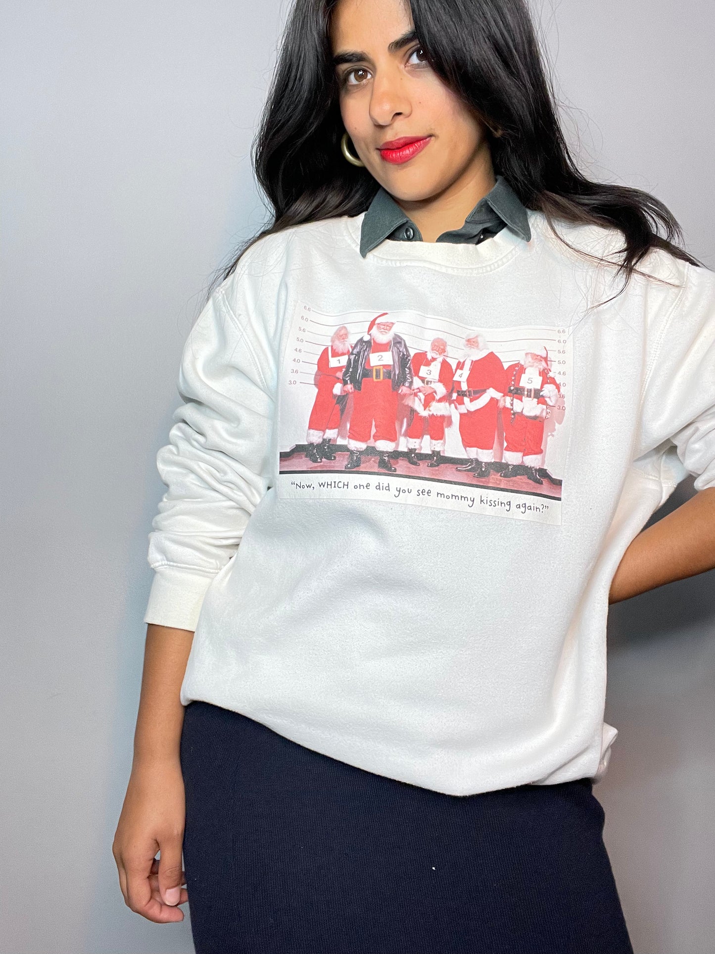 "Now WHICH one did you see mommy kissing, again?" Sweatshirt - XL
