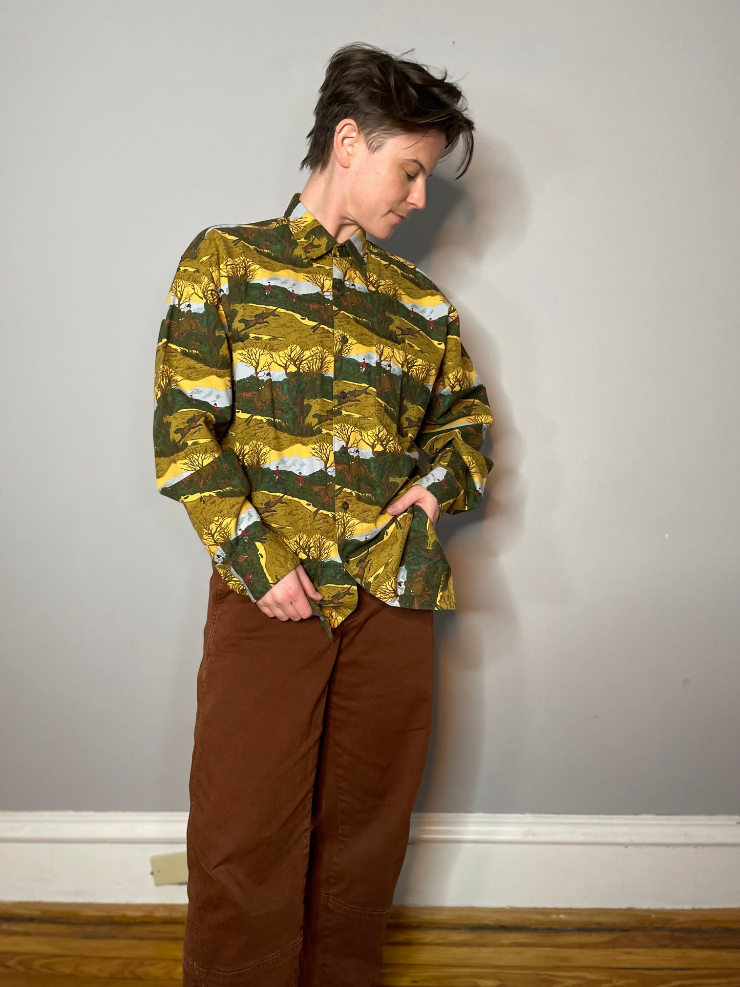 Vtg 90s Equestrian Print by Gap (M)