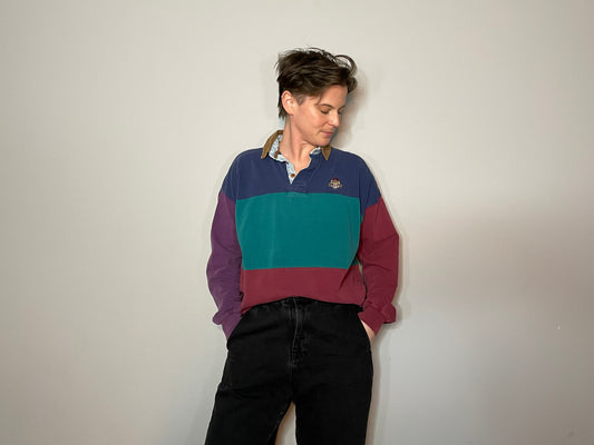Perfectly Faded 90s Rugby Shirt (Men's M)