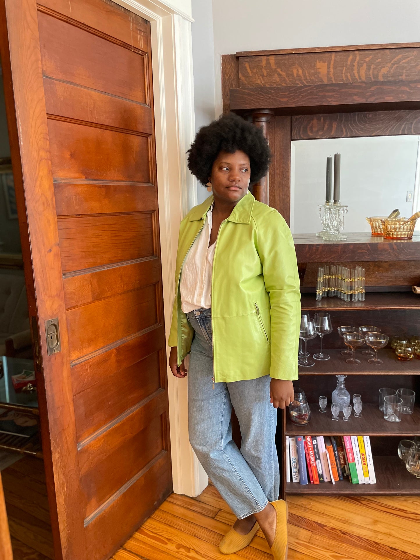 Green Avocado Genuine Leather Jacket (XL)