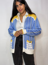 Load image into Gallery viewer, Vintage Blue and Yellow Italian Knit Jacket (M/L)
