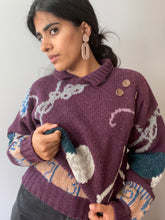 Load image into Gallery viewer, Vintage Hand Loomed Knitting Lover&#39;s Sweater (Medium)
