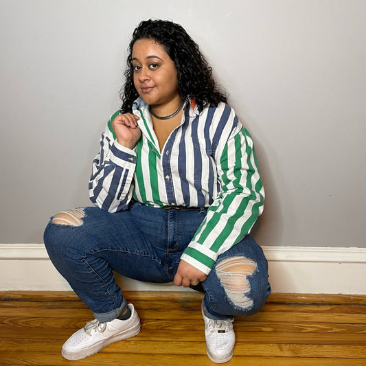 Vtg Striped 90s Dream Shirt (Men's XL)