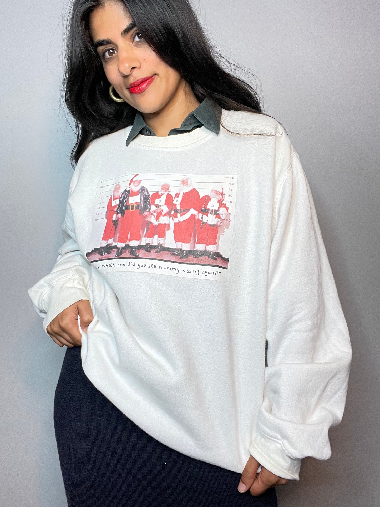 "Now WHICH one did you see mommy kissing, again?" Sweatshirt - XL