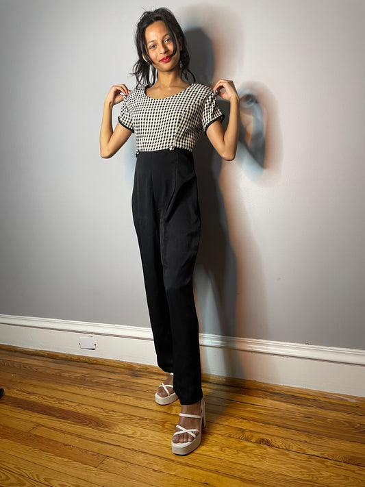 Vintage Gingham Jumpsuit (Small/Medium)