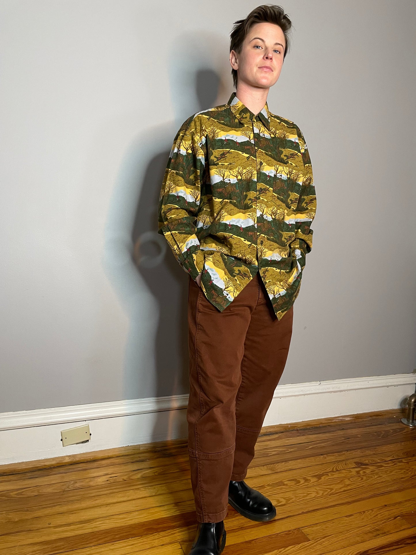 Vtg 90s Equestrian Print by Gap (M)