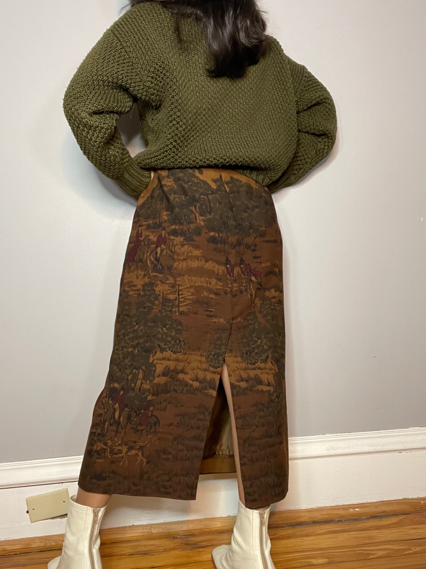Vtg Maxi Scenic Skirt (Medium)