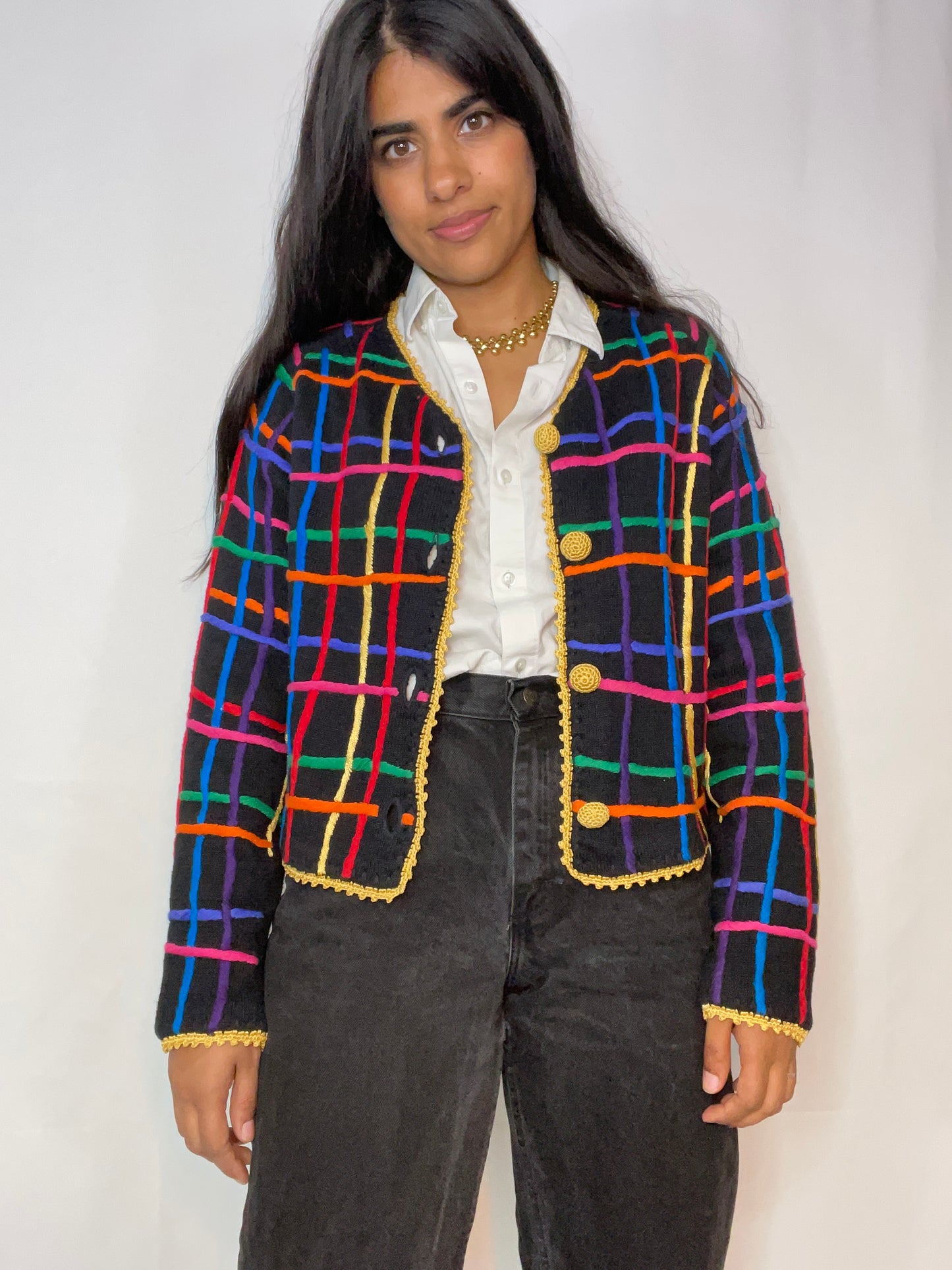 Rare Vintage Rainbow "Ladies Who Lunch" Blazer (S/M)