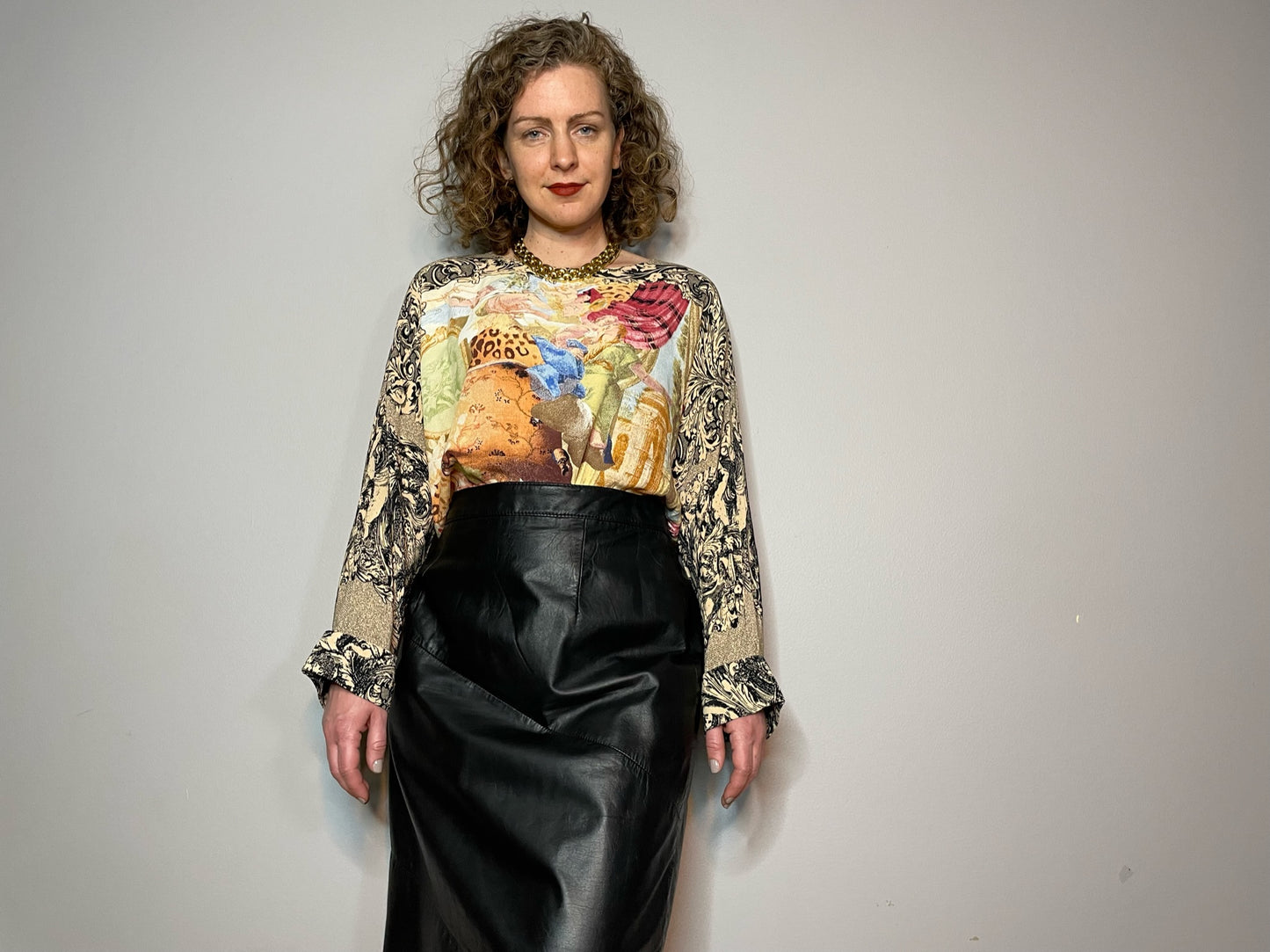 Vintage Renaissance Print Top (Small/Medium)